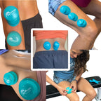 Dual Style Silicone Massage Cupping Therapy Set with All Natural Balm, Mixed 4 or 6 Packs with case (6 Pack, Clear Teal Glide Cu