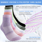 Bulinlulu Diabetic Socks for Women&Men,6 Pairs Non Binding Diabetic Ankle Socks,Wide Socks with Seamless Toe(Large,Bright Colors