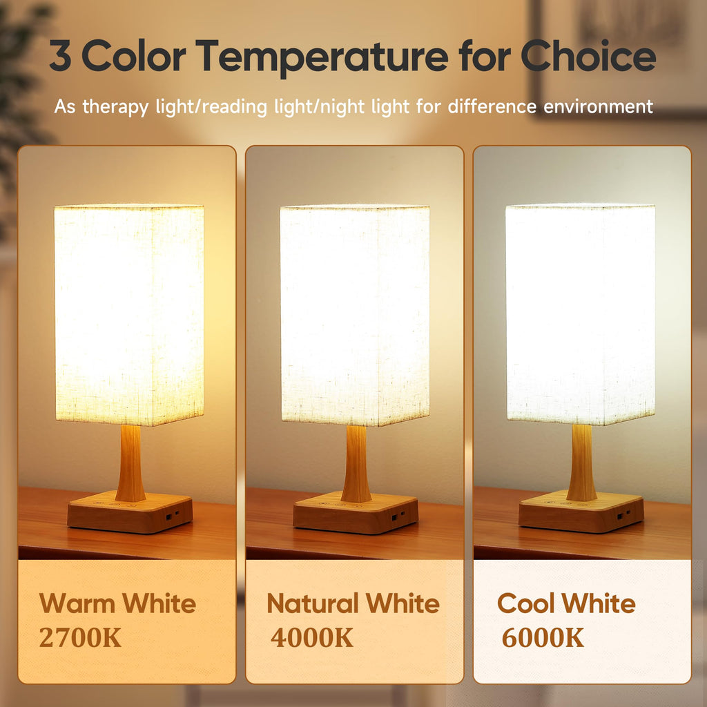 Light Therapy Lamp 10000 Lux Therapy Light with Remote, Upgrade Size, 3 Color Temperatures, 5 Brightness Level Full Spectrum Sun