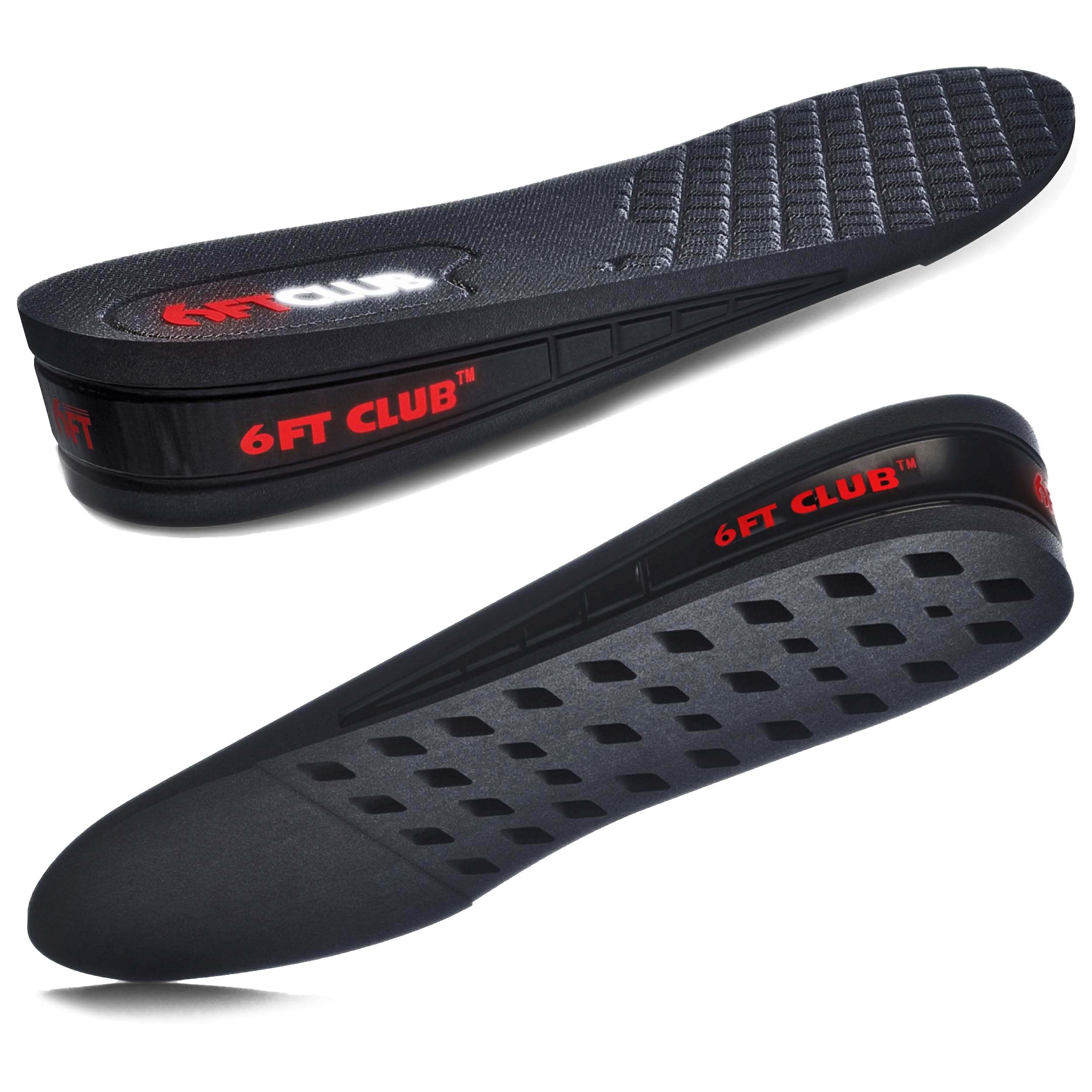 6FT Boost Advanced Height Increase Insole 1 Level Elevation Mens Shoe Lifts 1.25 Inch for Hi-Tops Men and Women Black