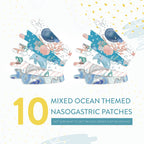 Nasogastric or Oxygen Tube precut Adhesive Tape Ocean Mix x 10 Pack. (Right Side)