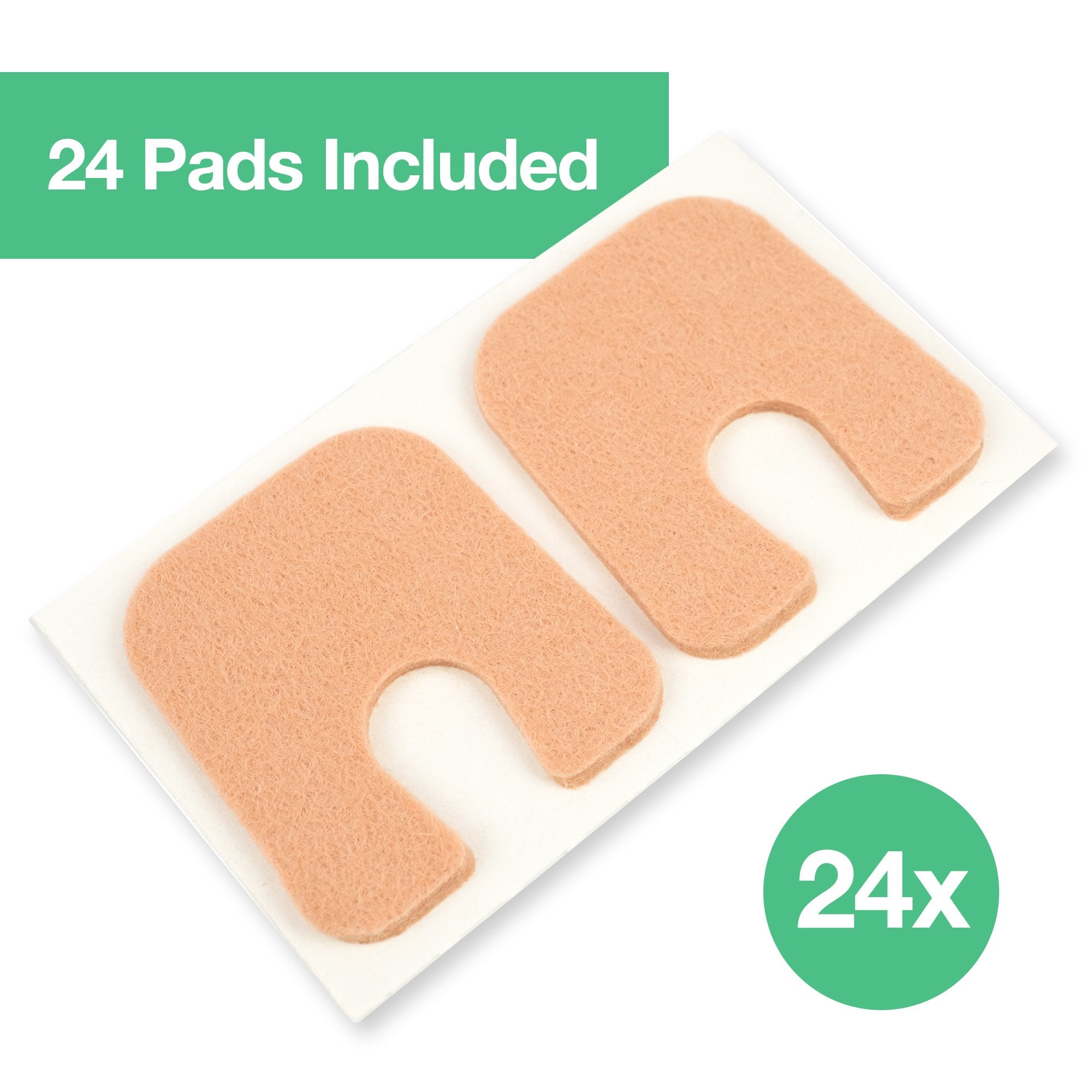 ZenToes U-Shaped Felt Callus Pads | Protect Calluses from Rubbing on Shoes | Reduce Foot and Heel Pain | Pack of 24 | 1/8    Sel