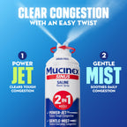 Mucinex Sinus Saline Nasal Spray & Sinus Rinse, Drug-Free, Additive Free, Non-Drowsy Nasal Irrigation with 2-in-1 Jet + Mist Spr