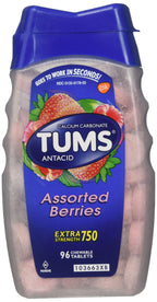 TUMS Extra Strength 750, Berries, 96 Tablets