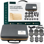 BlissFlow Hot Stones Massage Set with Portable Warmer, 12 Basalt Massage Stones, Hot Rocks Massage Stones, Hot Stone Warmer with