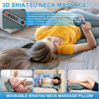 TeqHome Full Body Massage Mat with Heat & Movable Shiatsu Neck Back Massager Pillow, Upgraded Massage Pad with Lumbar Support, 1