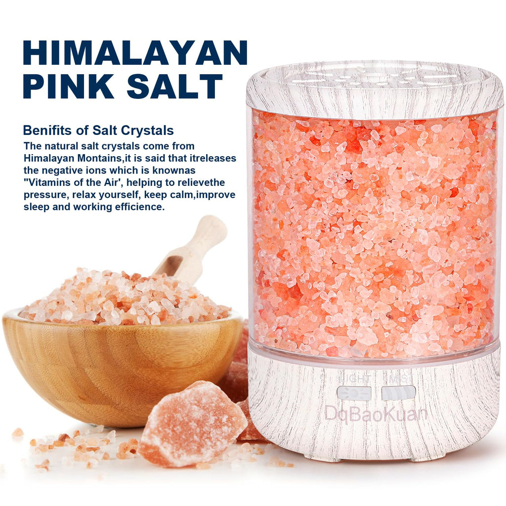 Essential Oil Diffuser, Aromatherapy Diffuser, 100% Natural Himalayan Salt Lamp, Ultrasonic Cool Mist Humidifier 3 in 1 for Smal