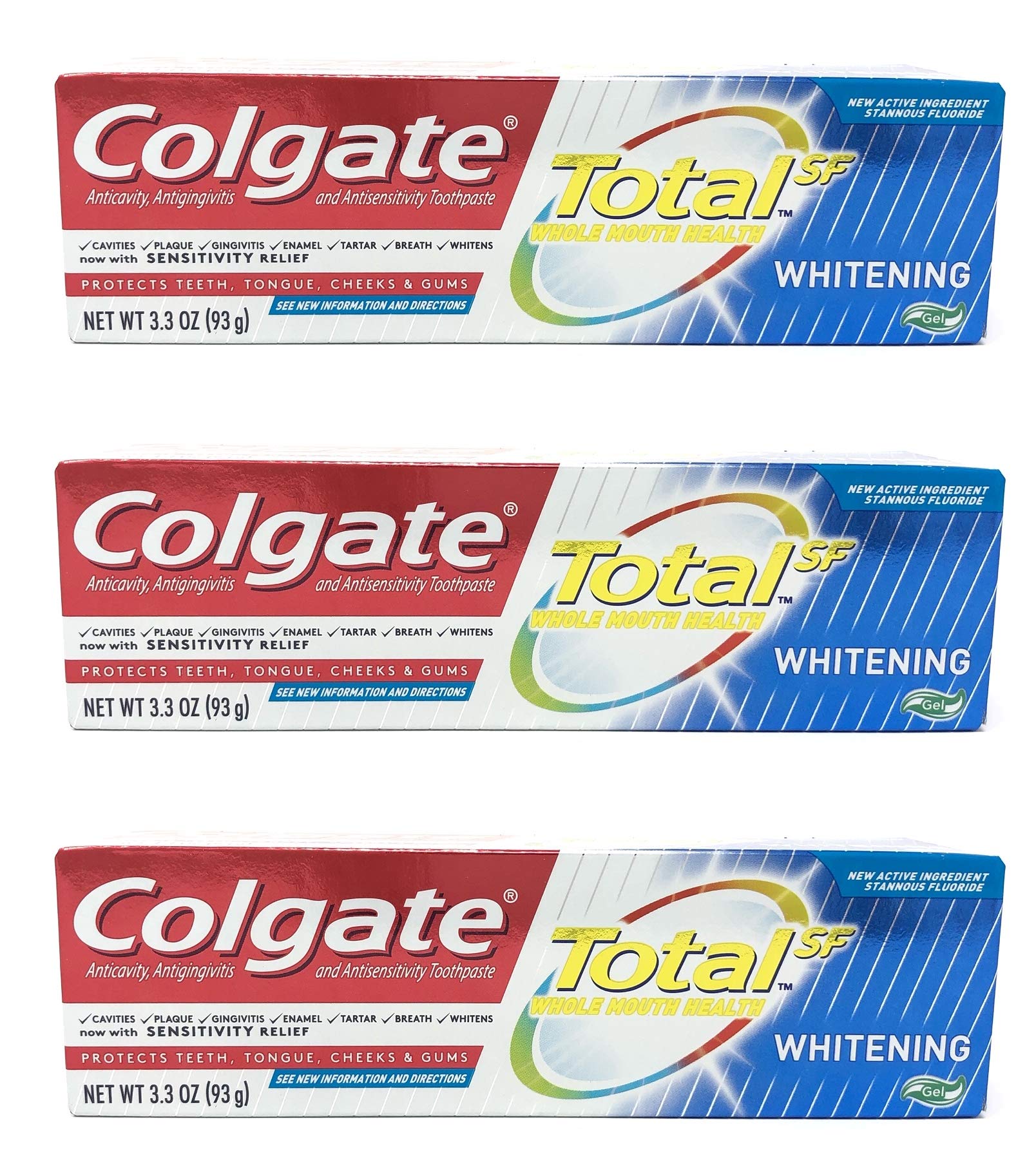 Colgate Total Teeth Whitening Toothpaste, 3.3 oz (93g) - Pack of 3