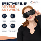Copper Compression CopperVibe Eye Massager - Heat, Bluetooth, Transparent Visor, Timer & Adjustable Strap. Relieves Strain, Migr