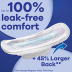 Always Ultra Thin Overnight Pads with Flexi-Wings, Size 4, Overnight, Unscented, 78 Count Total (3 Packs of 26)