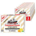 Fishermans Friend Cough Drops, Cough Suppressant and Sore Throat Lozenges, Sugar Free Honey-Lemon, 5.52mg Menthol, 240 Drops (6