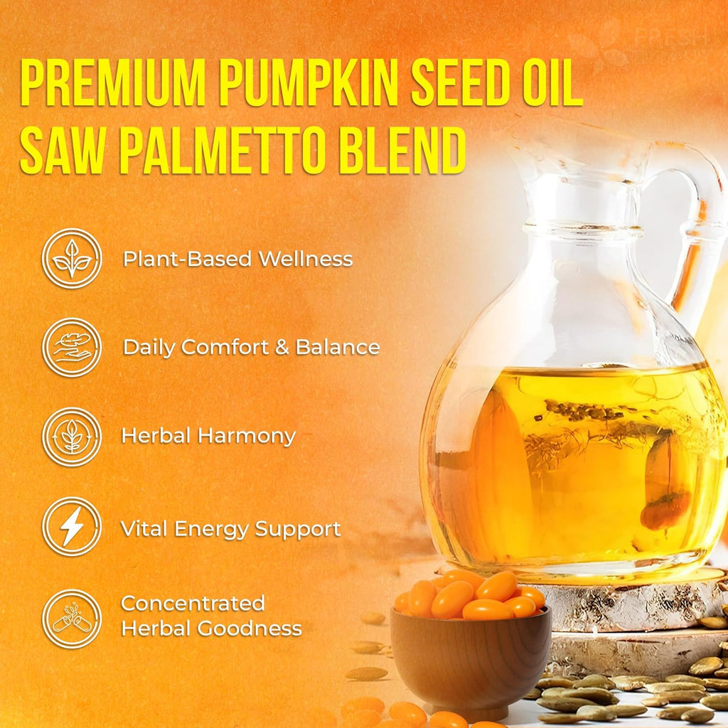 Premium Pumpkin Seed Oil Softgels with Saw Palmetto