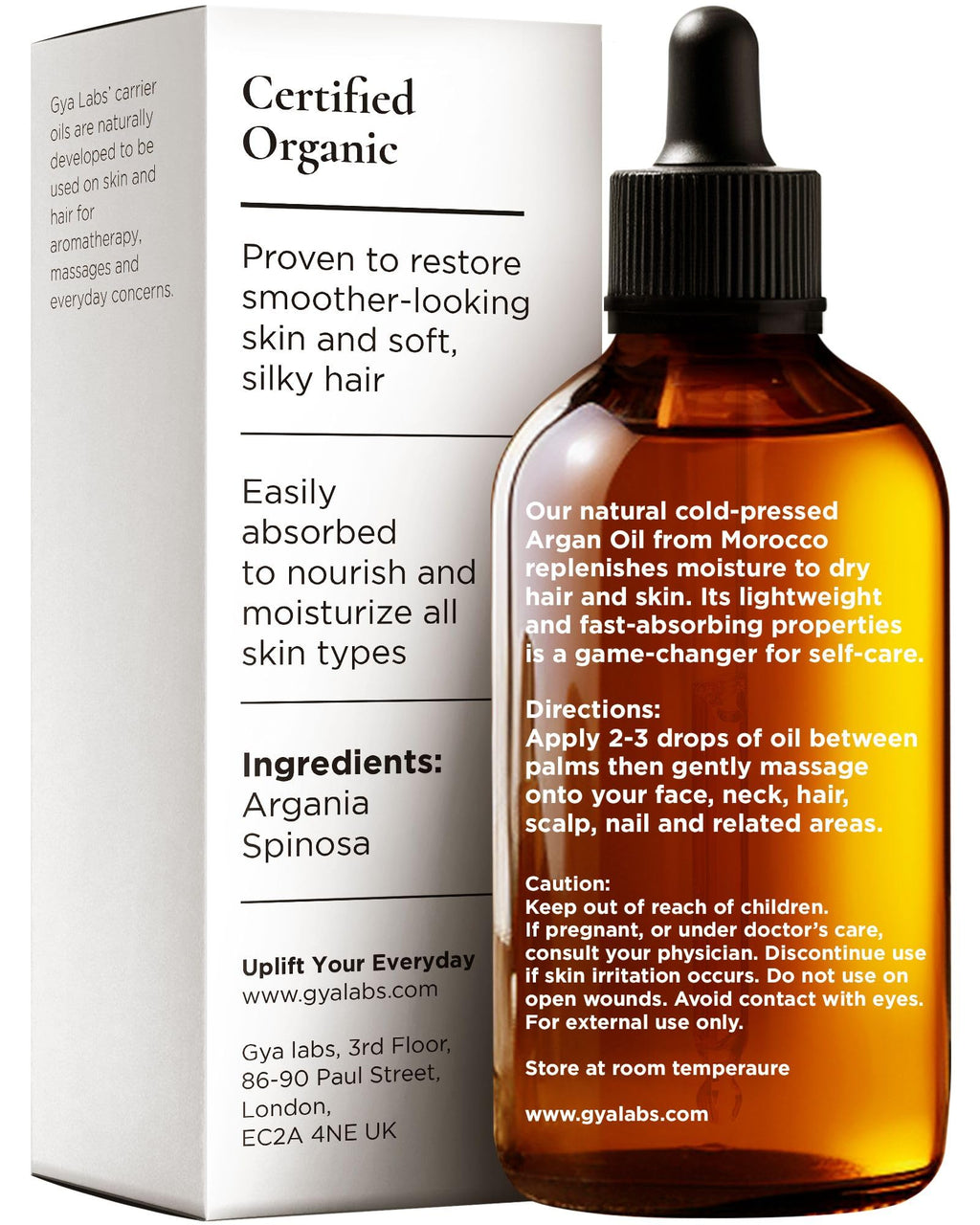 Gya Labs Cosmetics Castor Oil for Eyelashes and Eyebrows - Cold Pressed Castor Oil for Hair, Eyelash & Eyebrow - Unrefined Carri