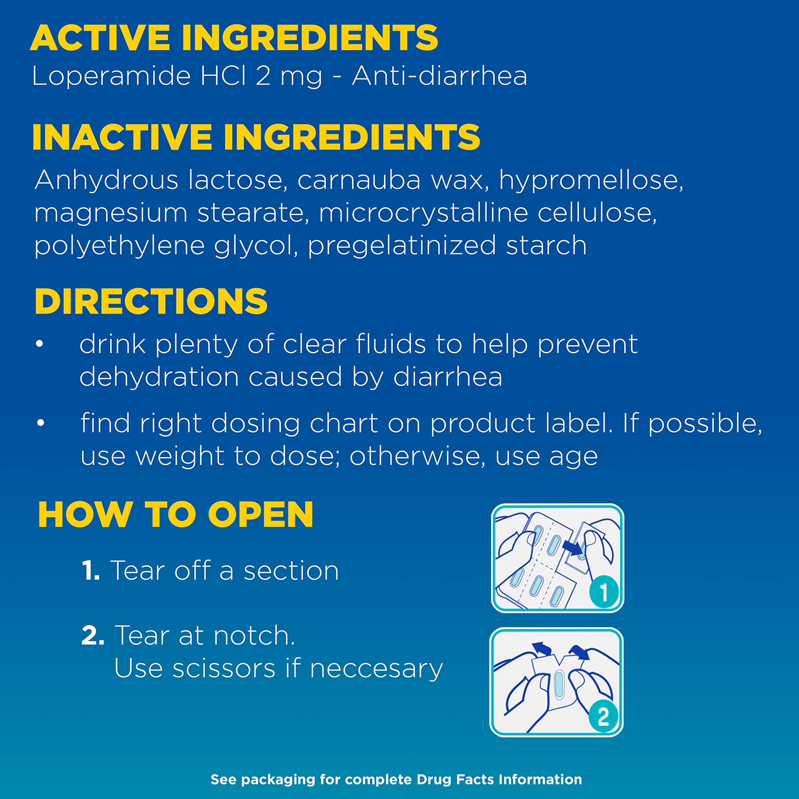 Imodium AD Diarrhea Relief Caplets -Loperamide Hydrochloride Anti-Diarrheal Medicine (294314), Blue, 6 Count