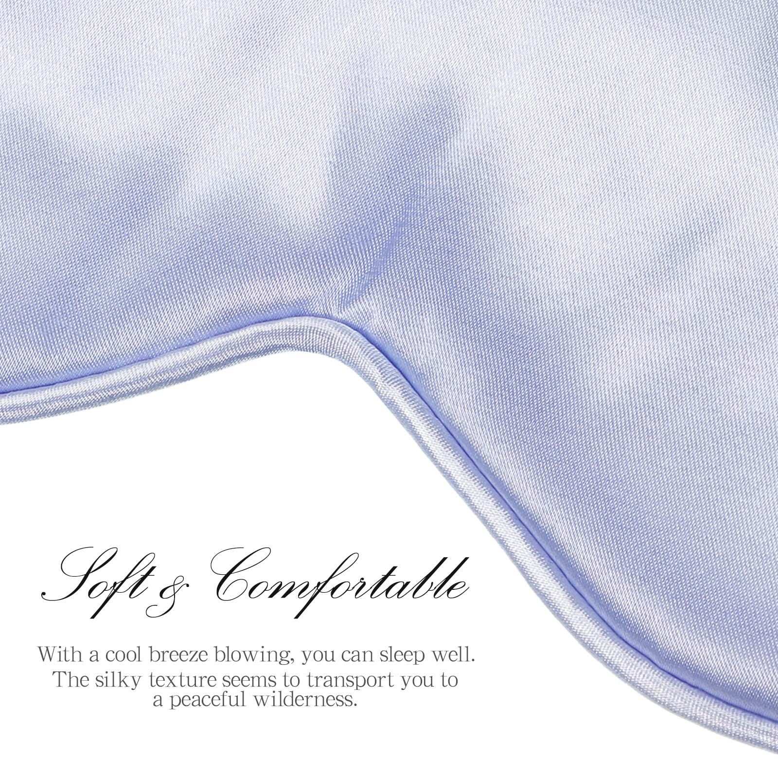 Coume Silk Sleep Mask Eye Coverings for Sleeping Smooth Soft Eye Covers Mask with Elastic Strap for Sleeping Blocking Lights Tra
