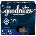 Goodnites Boys  Nighttime Bedwetting Underwear, Size Large (68-95 lbs), 34 Ct (2 Packs of 17), Packaging May Vary