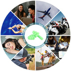 Ear Plugs, 4 Pairs Reusable Silicon Ultra Comfortable Earplugs 32dB for Sleeping Noise Cancelling, Travelling, Snoring, Working,