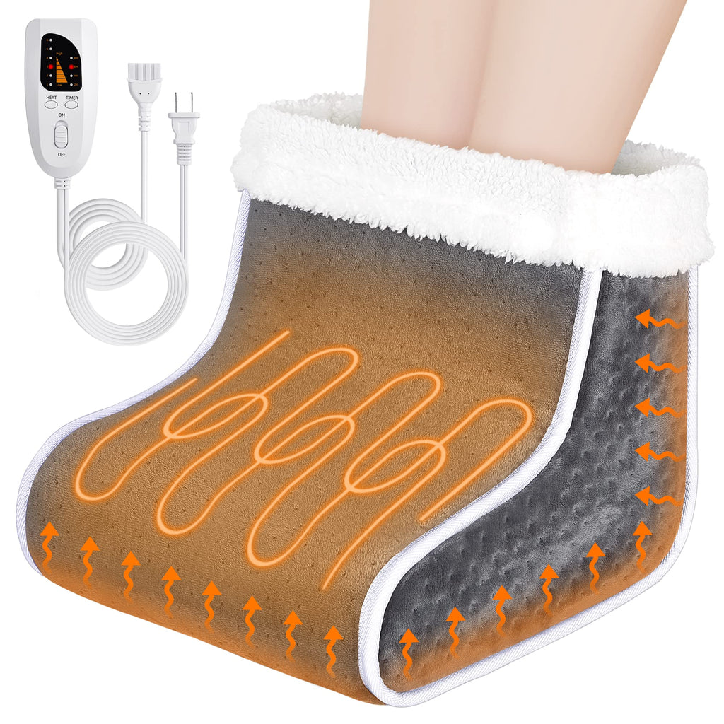 Electric Heated Foot Warmer - KLADNDER Heating Foot Warmer for Men & Women, Feet Warmer with 6 Temperature Setting 4 Timer Setti
