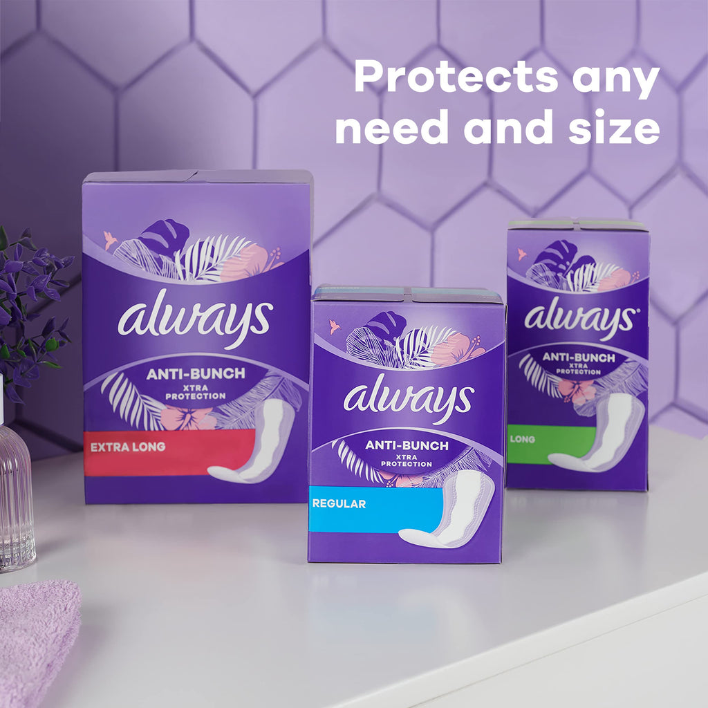 Always Thin Daily Liners, Regular Absorbency, Unscented, Wrapped, 120 Count - Pack of 2 (240 Count Total) (Packaging May Vary)