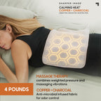 Calming Heat Copper + Charcoal Massaging Heating Pad by Sharper Image- Weighted Electric Heating Pad with Vibrations, Auto Off,