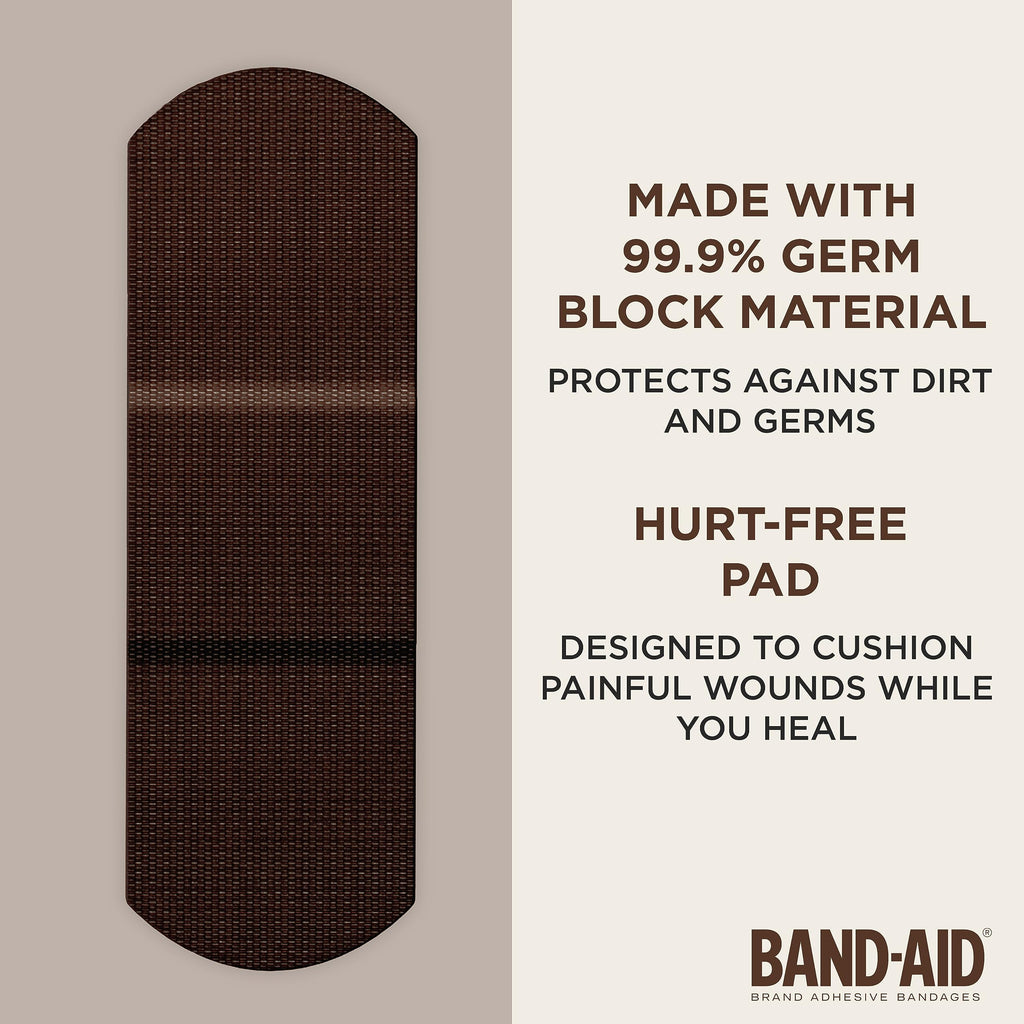 Band-Aid Brand Ourtone Adhesive Bandages, Flexible Protection & Care of Minor Cuts & Scrapes, Quilt-Aid Pad for Painful Wounds,