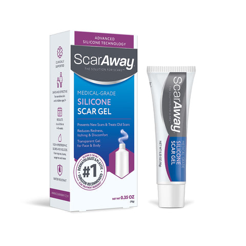 ScarAway Silicone Scar Gel, Helps Improve Size, Color & Texture of Hypertrophic & Keloid Scars from Injury, Burns & Surgery, Wat