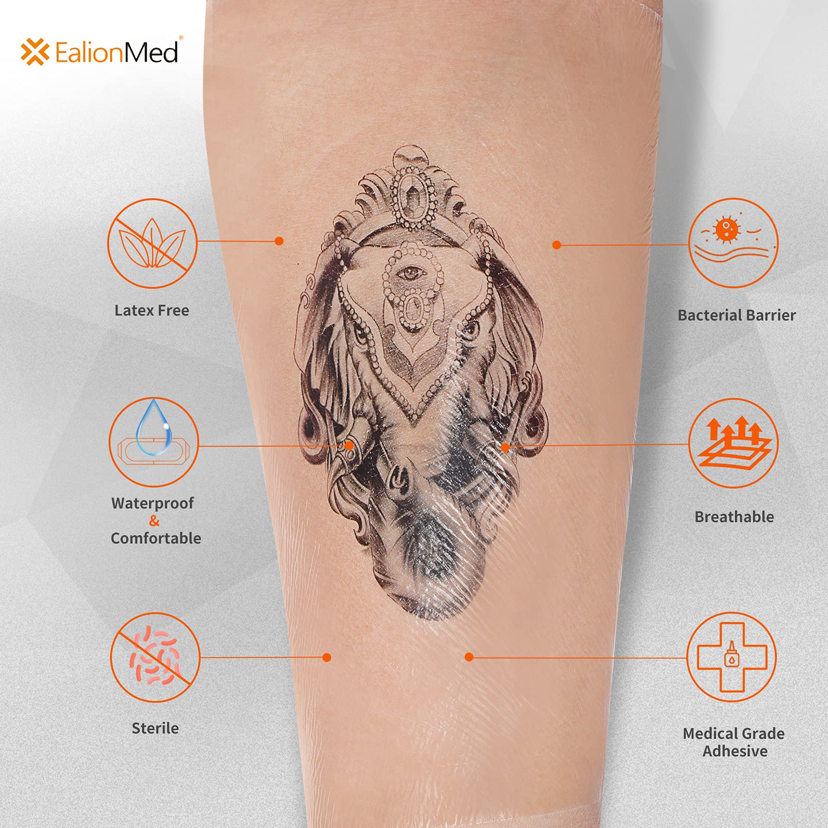 Transparent Film Dressing, Tattoo Aftercare Bandage, Shower Shield Water Barrier, PICC Catheter Shower Cover Protector, Waterpro