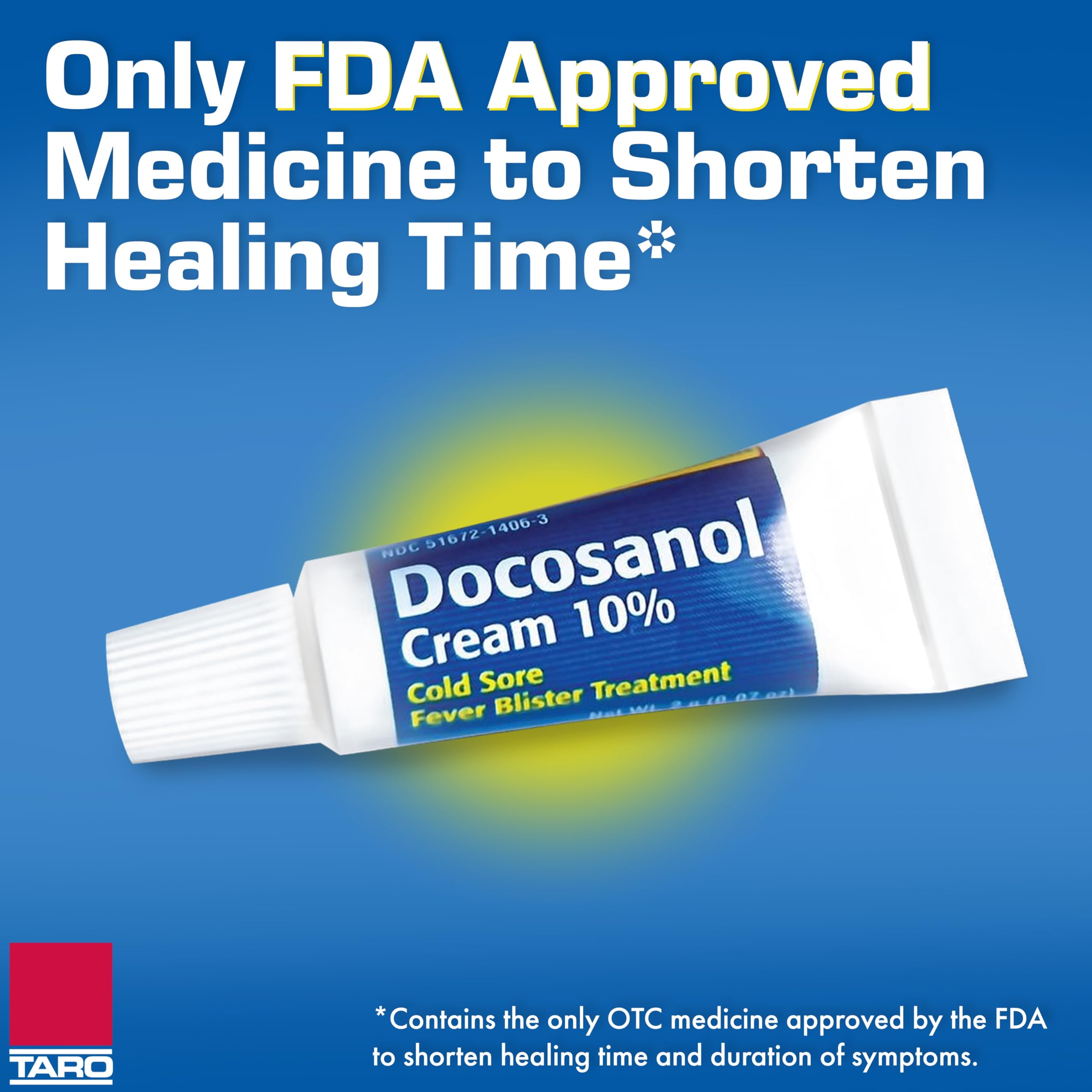 TARO Cold Sore/Fever Blister Treatment - Docosanol 10% Cream (0.07 oz - 2 Tube)