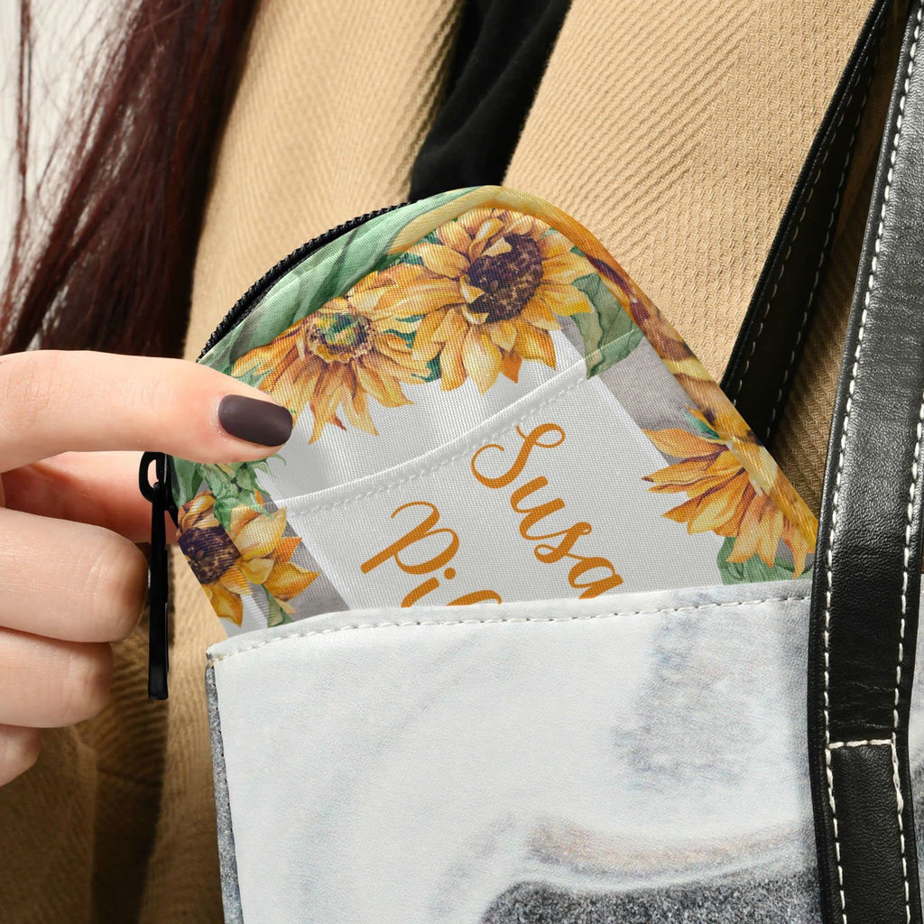 Custom Pill Box 7 Day Pill Case Bag Sunflower Personalized Name Travel Pill Organizer Bag with Zipper Portable Weekly Case Compa