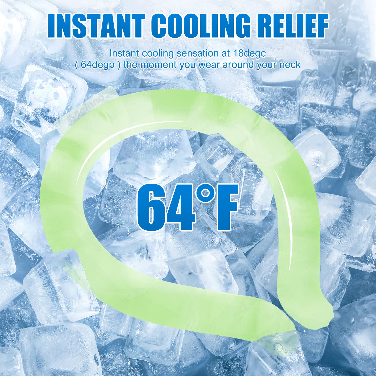 Maginno Neck Cooler, Wearable Cooling Tube Cool Neck Wraps for Extremely Hot Weather & Summer Heat, Hands Free Cold Ice Pack Gel