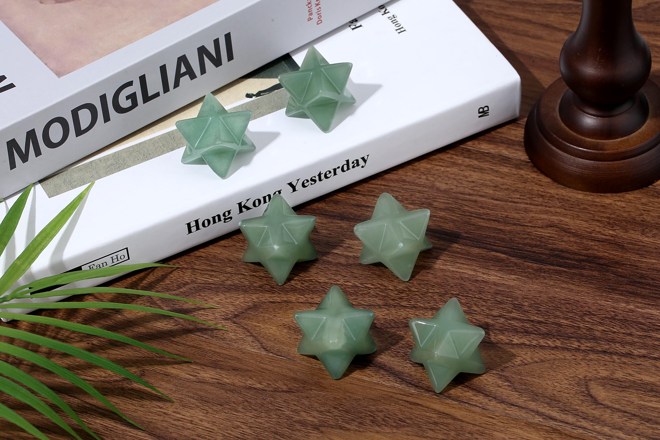 QINJIEJIE Green Aventurine Merkaba Crystal Natural Healing Stones Sacred Meditation Energy Generator 1 Home Decor Protection Cle