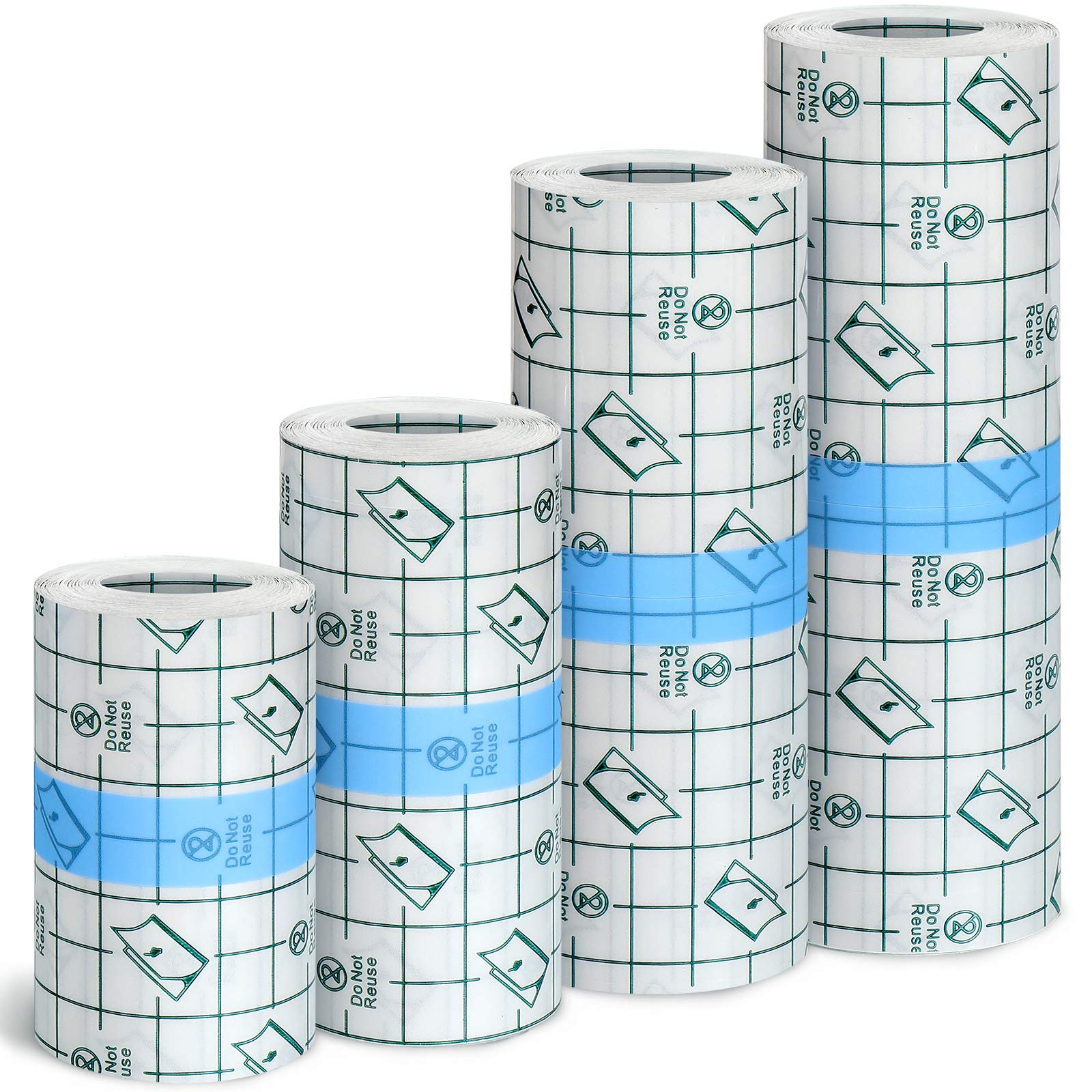 4 Rolls Transparent Stretch Adhesive Bandage Waterproof Protective Bandage Clear Adhesive Bandages Transparent Film Dressing Tap