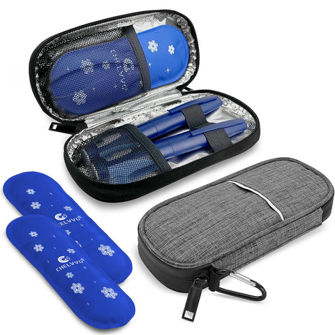 Chelvvg Insulin Cooler Travel Case, Diabetic Medication Organizer, Cooling Carrying Case for Insulin Pen, EpiPens, Allergy Meds,