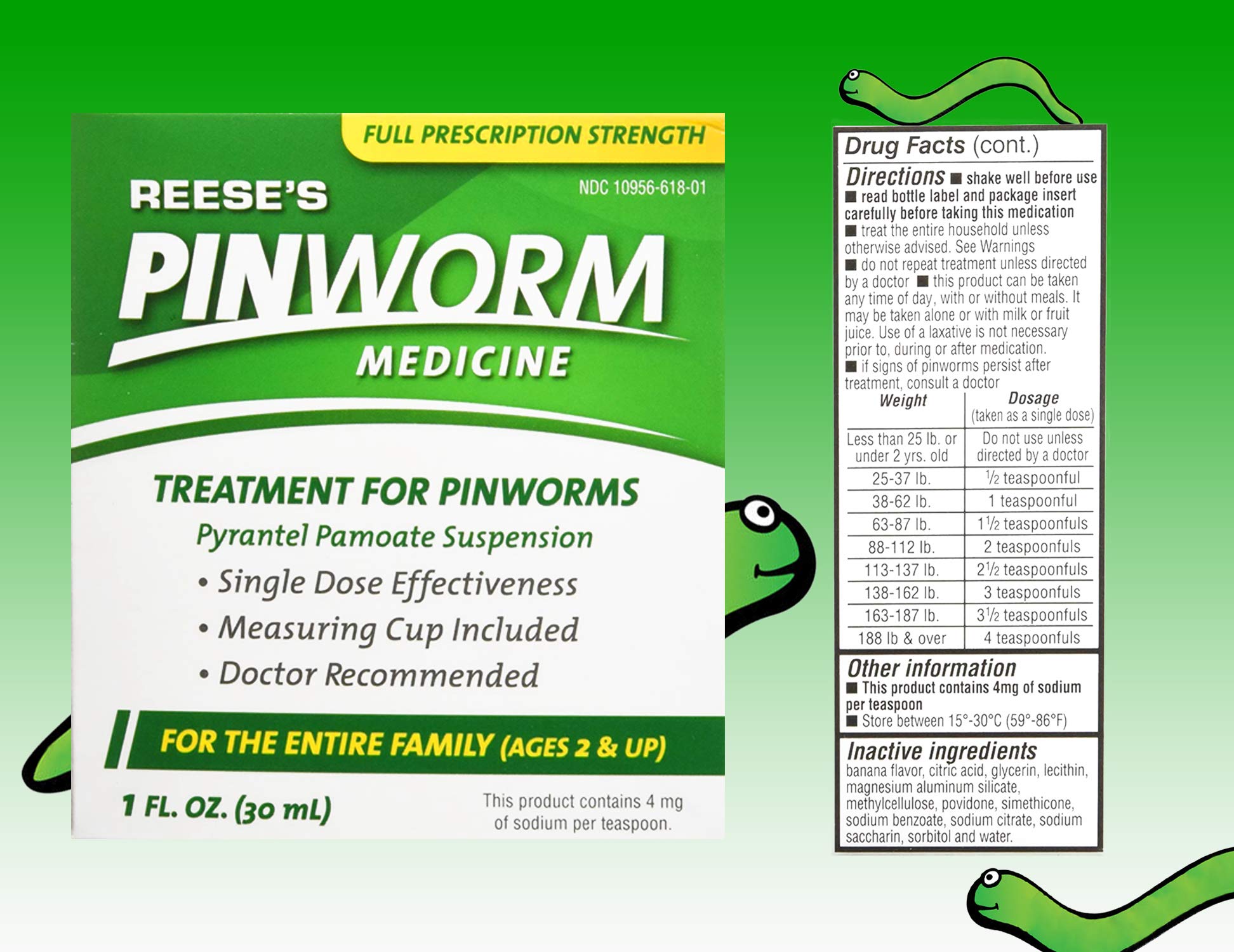 REESE'S PINWORM Medicine 1 oz PYRANTEL PAMOATE Suspension