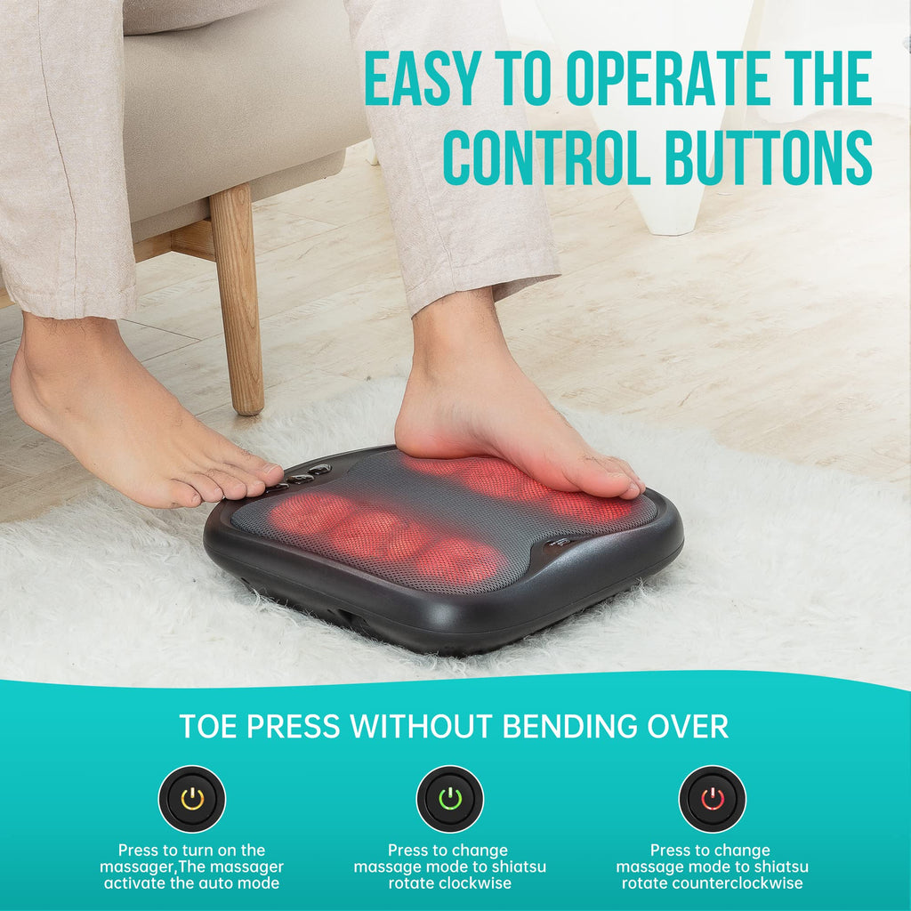Snailax Shiatsu Foot Massager with Heat, Kneading Foot & Back Massager, Electric Feet Massager Machine for Plantar Fasciitis, He