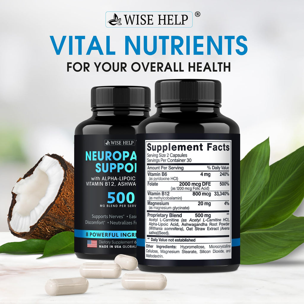 Neuropathy Support Natural Nerve Discomfort Relief - Made in USA - Nerve Antioxidant for Trigeminal Neuralgia, Diabetic & Periph