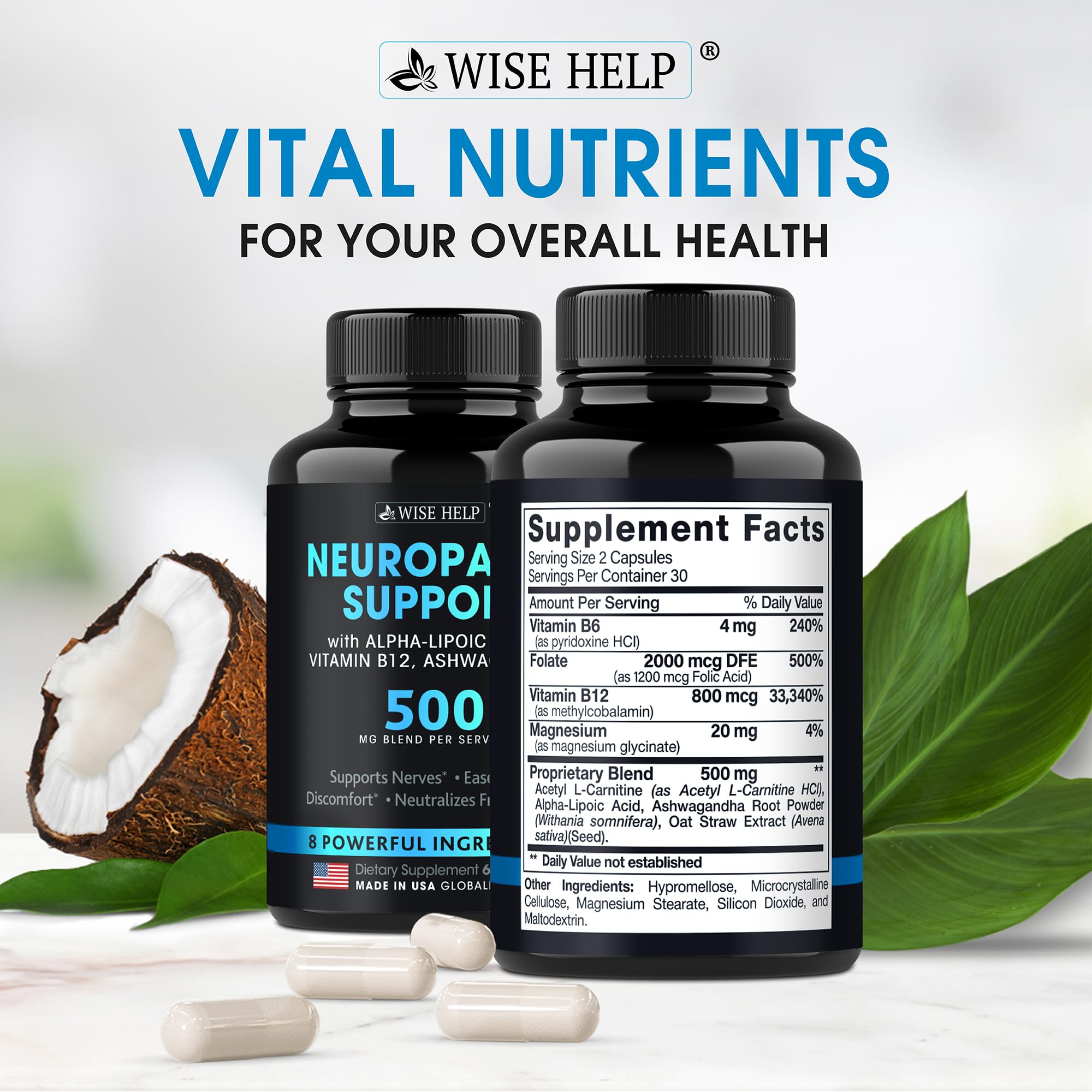 Neuropathy Support Natural Nerve Discomfort Relief - Made in USA - Nerve Antioxidant for Trigeminal Neuralgia, Diabetic & Periph