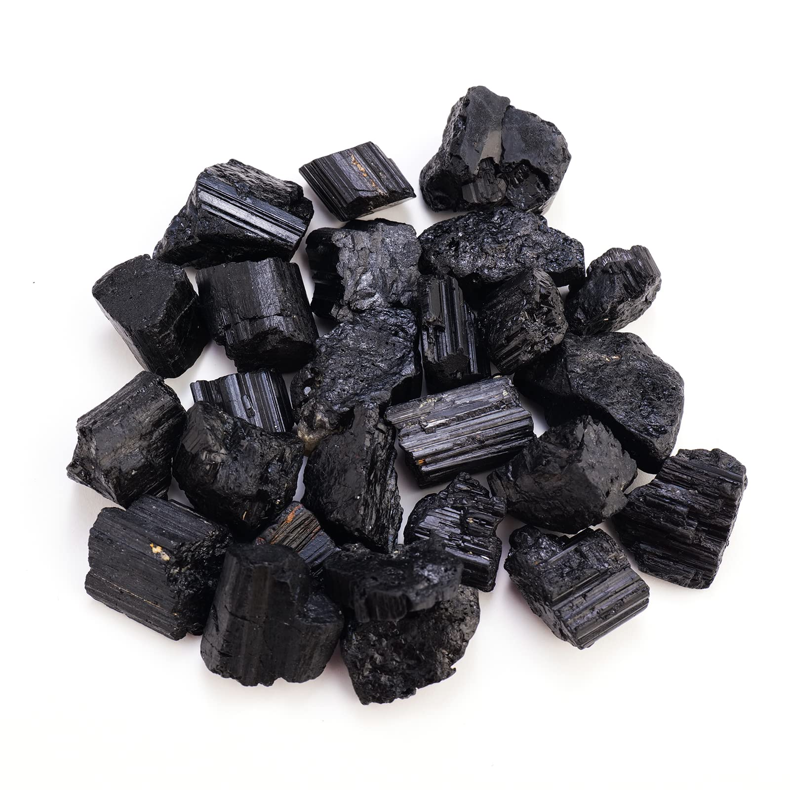 Apengshi Natural Black Tourmaline Raw Stone 1/2 lb(230g) Bulk Rough Natural Reiki Energy Purification Negative Energy Healing Cr