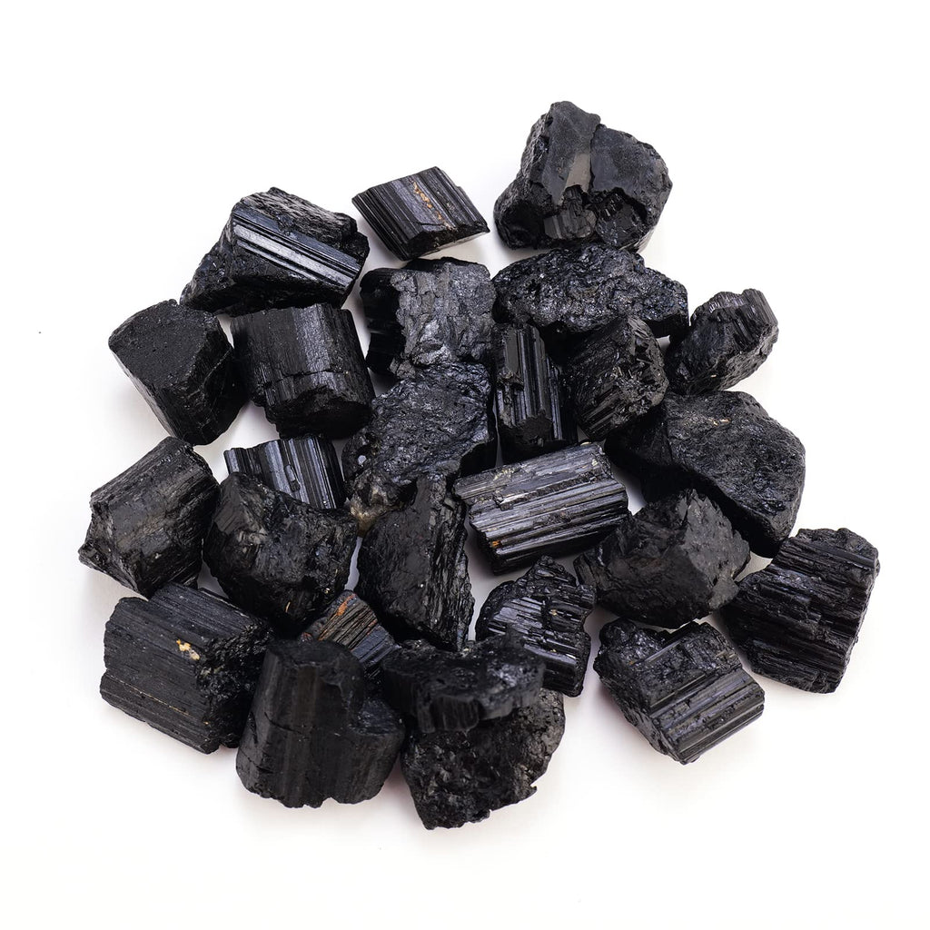 Apengshi Natural Black Tourmaline Raw Stone 1/2 lb(230g) Bulk Rough Na ...