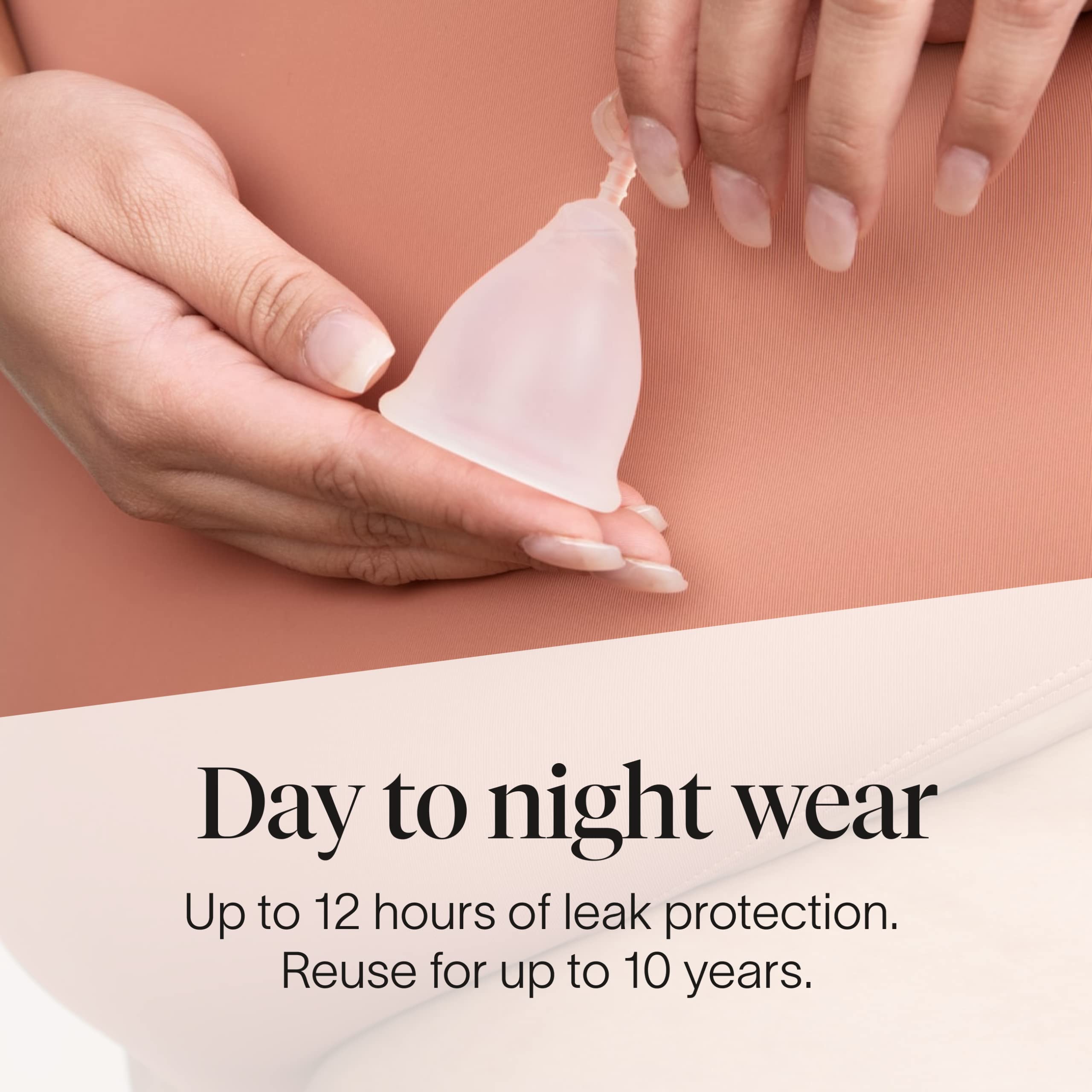 Cora Menstrual Period Cup | Comfortable, Easy to Use | Soft, Medical Grade Silicone | Flexible Fit | Leak Protection, Foldable,