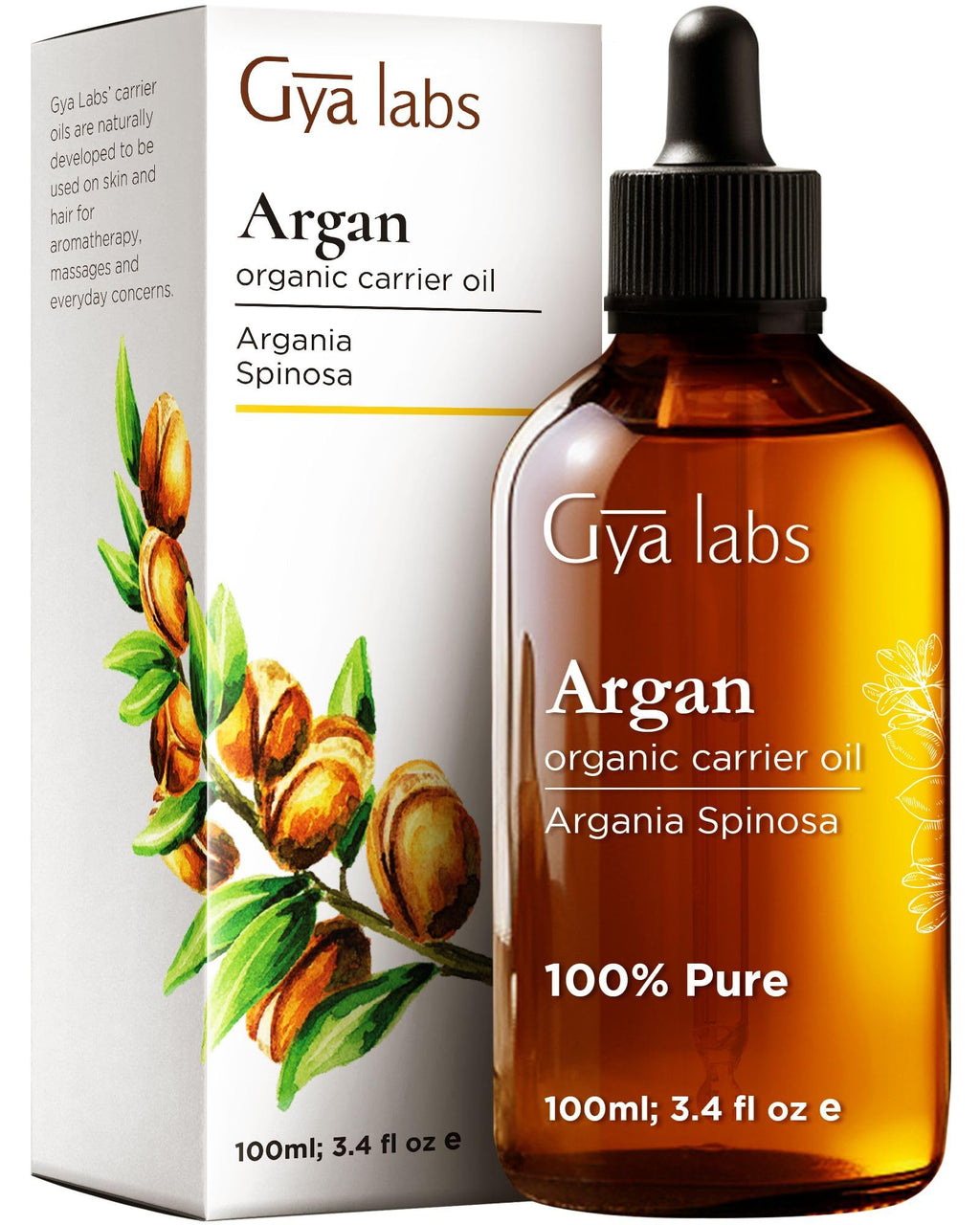 Gya Labs Cosmetics Castor Oil for Eyelashes and Eyebrows - Cold Pressed Castor Oil for Hair, Eyelash & Eyebrow - Unrefined Carri