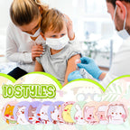 120Pcs Kids Bandages 10 Styles Cute Cartoon Bandaids Variety Pack,0.9In Round Vaccination Bandage Adhesive Dot Flexible Fabric K
