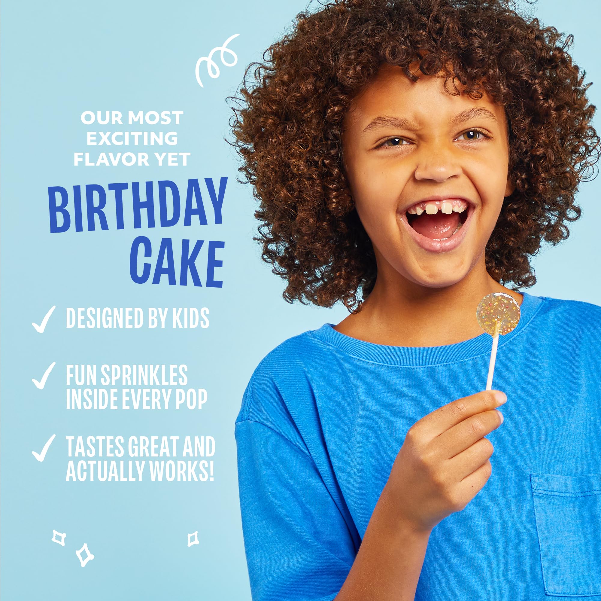 Lolleez Lollipops for Kids Sore Throat Relief, Birthday Cake Perfect for Soothing A Sore Throat While Tasting Great, Birthday Ca