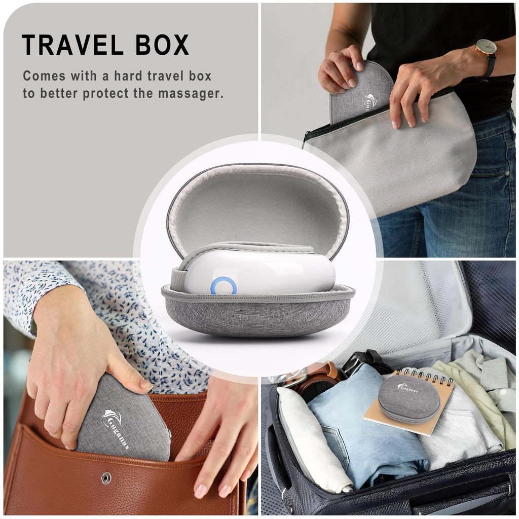 Eye Massager with Heat & Bluetooth Music - Rechargeable Eye Mask for Migraine Relief & Sleep Improvement,Includes EVA Travel Cas