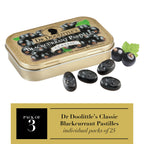 DOOLITTLE Dr Classic Soft Fruit Pastilles for Voice and Throat, Blackcurrant Flavor, 2.12 Ounce Tin, Approximately 25 Count Pack
