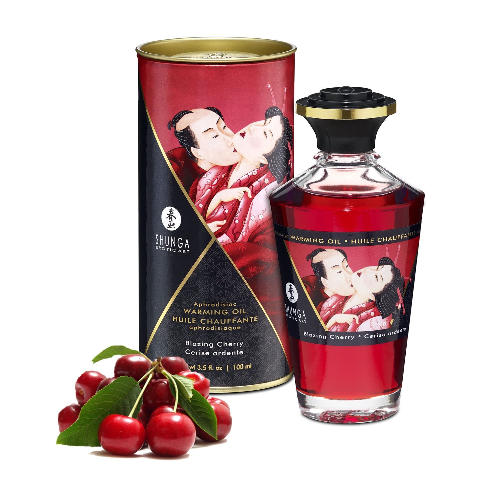 Shunga Warming Massage Oil 3.5 Fluid Ounces (Cherry)