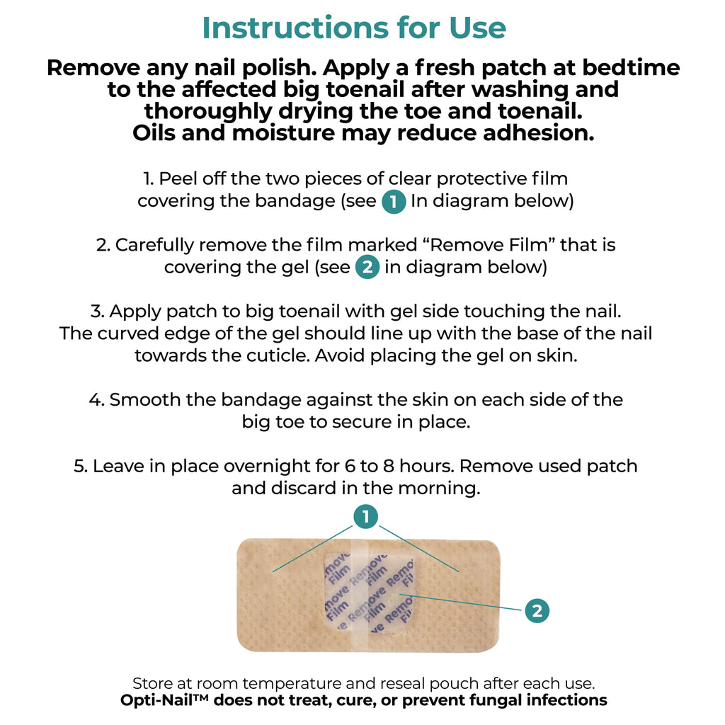 Opti-Nail Fungal Nail Renewal Patches, Night-Time Treatment Improves Nail Appearance While You Sleep, 21 Patches