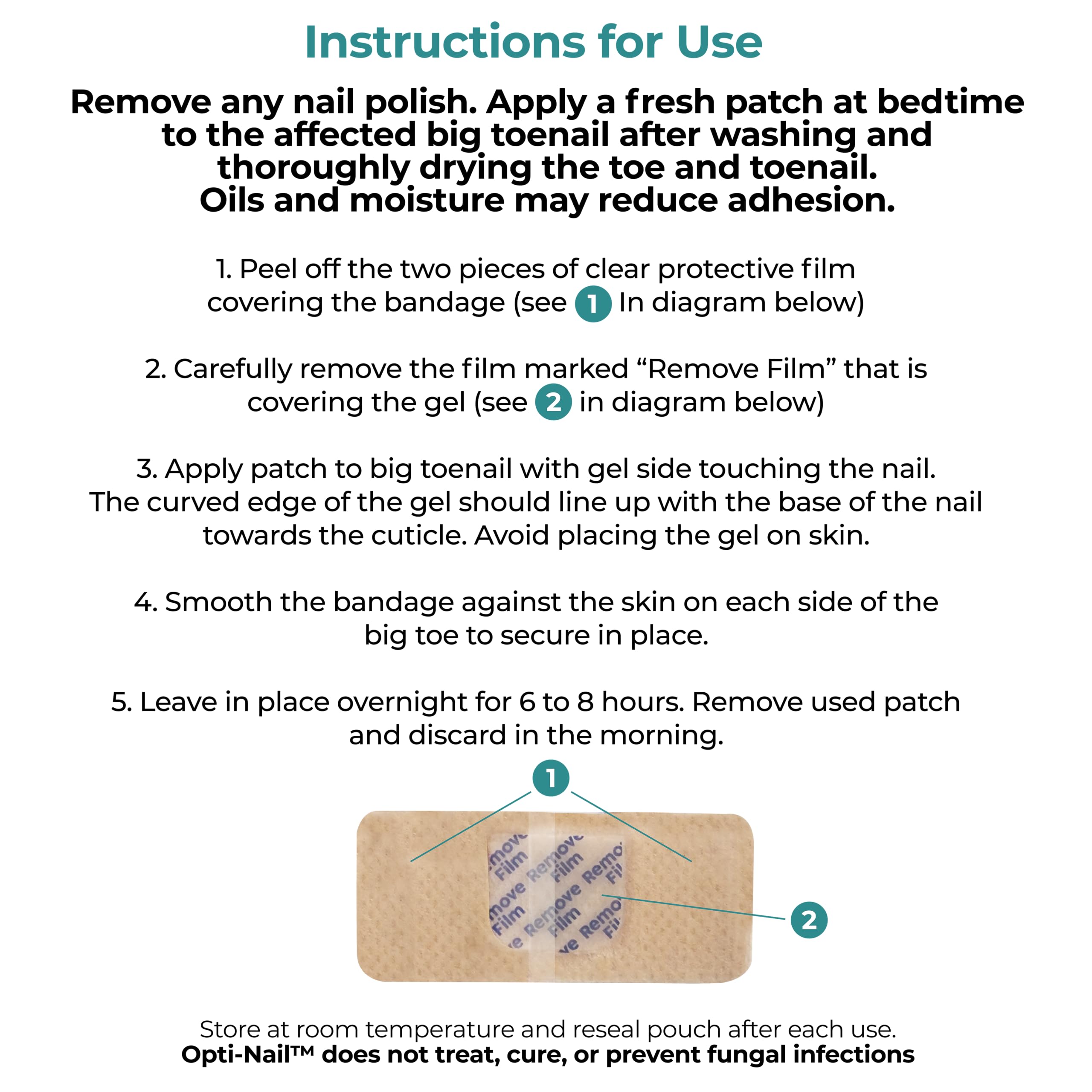 Opti-Nail Fungal Nail Renewal Patches, Night-Time Treatment Improves Nail Appearance While You Sleep, 21 Patches