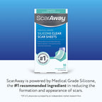 ScarAway Clear Silicone Scar Sheets, White, 10 Count