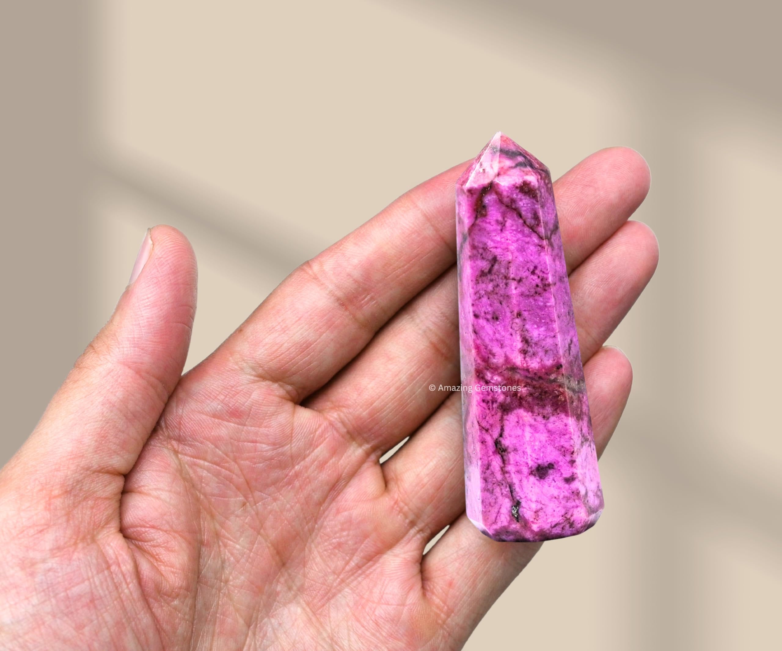 Cobalt Calcite Crystal Towers ~ Natural Healing Crystal Point Obelisk for Reiki Healing and Crystal Grid (2'' to 3'' INCH)